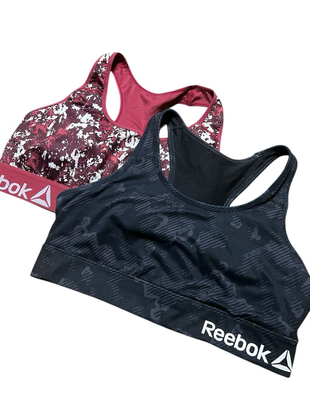 Lot of 2 Reebok Women's Plus Size XXL/2X Medium Impact Racerback Sports Bras